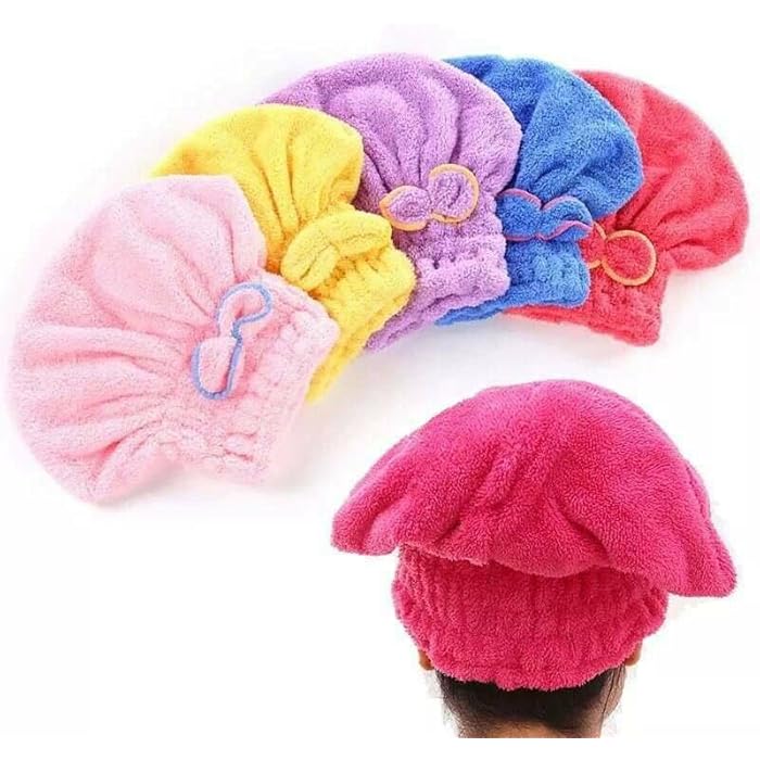 Microfiber Hair Drying Towels, Super Absorbent Hair Towel Wrap Cap and Towel, Quick Drying for Wet Curly Long Thick Hair, Perfect for Beach, Bath, Salon (2 Pack) k - Image 2
